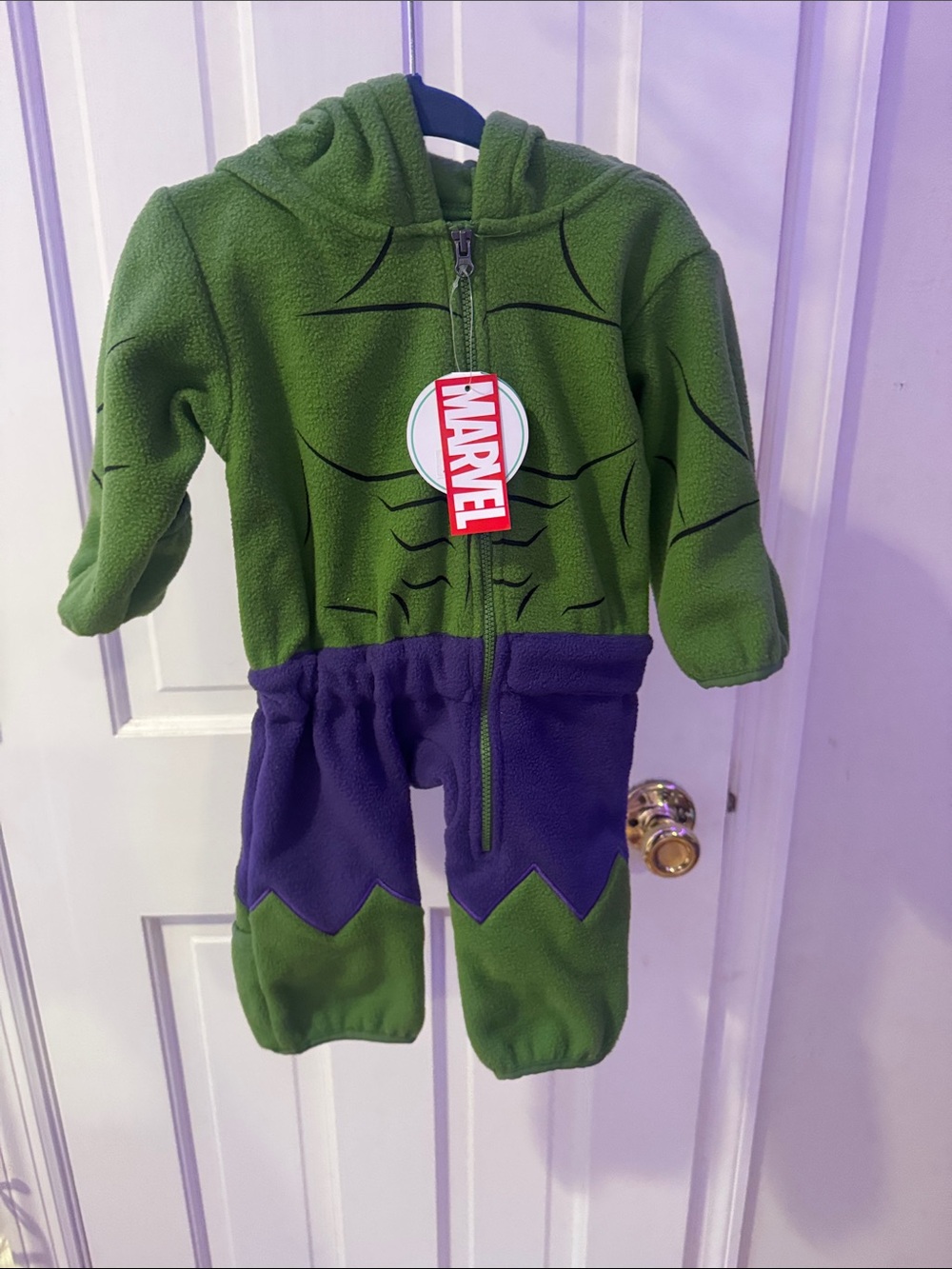 Marvel Green and Purple Hulk Fleece Jumpsuit